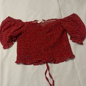 Red, off the shoulder top!